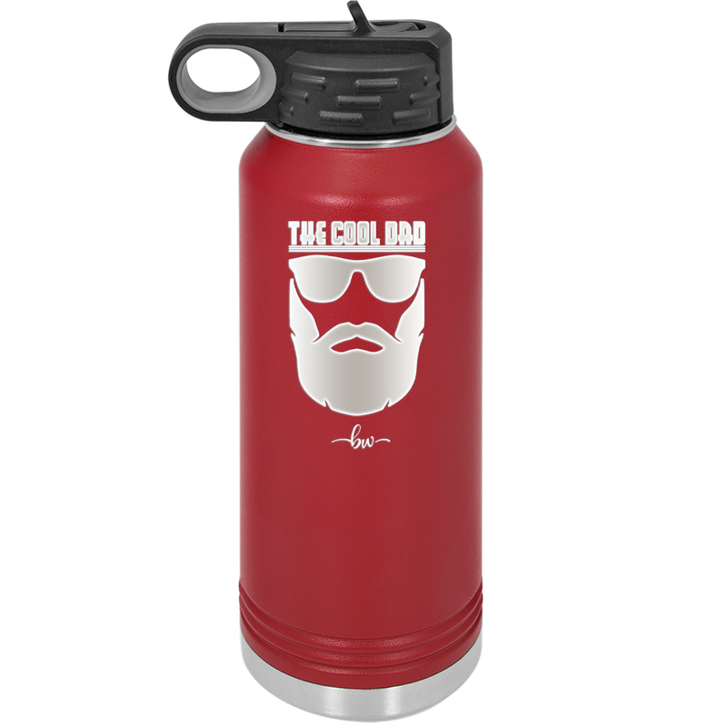 The Cool Dad Sunglasses with Beard - Laser Engraved Stainless Steel Drinkware - 2045 -