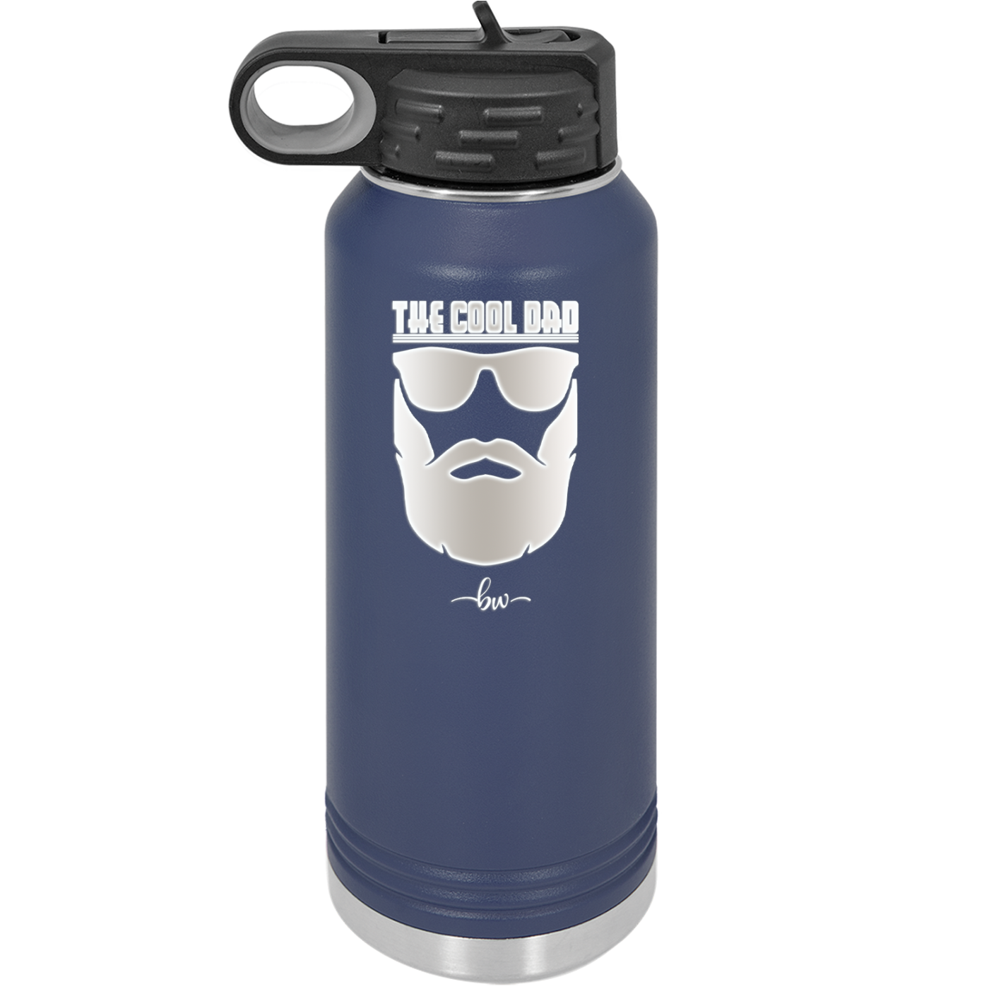 The Cool Dad Sunglasses with Beard - Laser Engraved Stainless Steel Drinkware - 2045 -