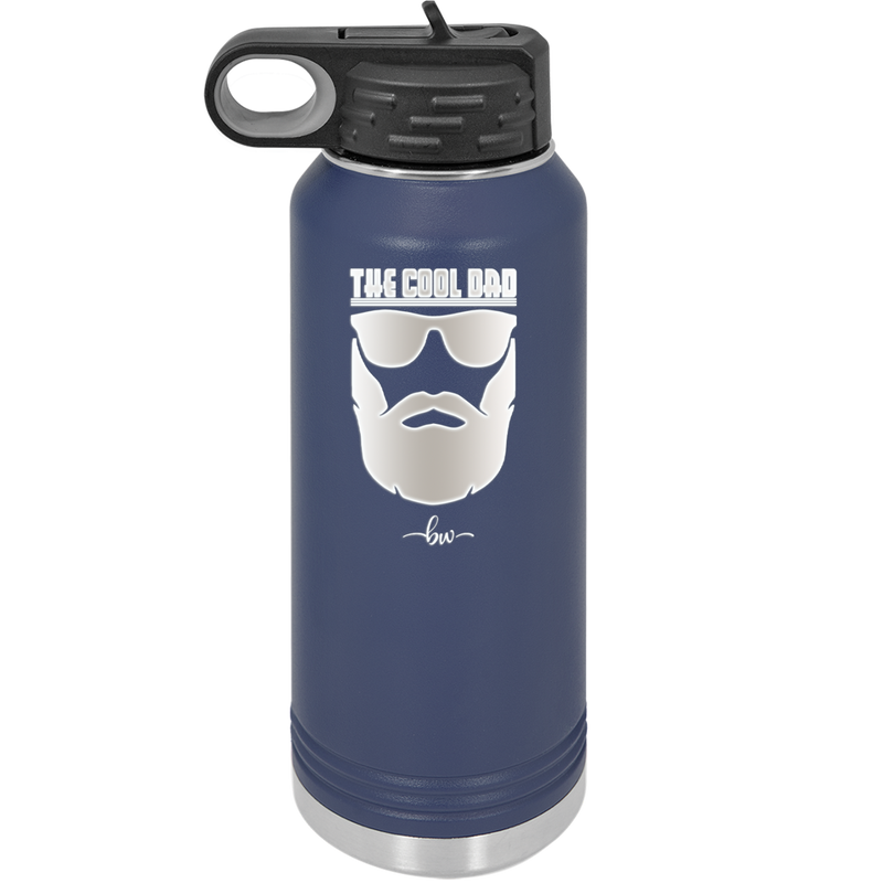 The Cool Dad Sunglasses with Beard - Laser Engraved Stainless Steel Drinkware - 2045 -