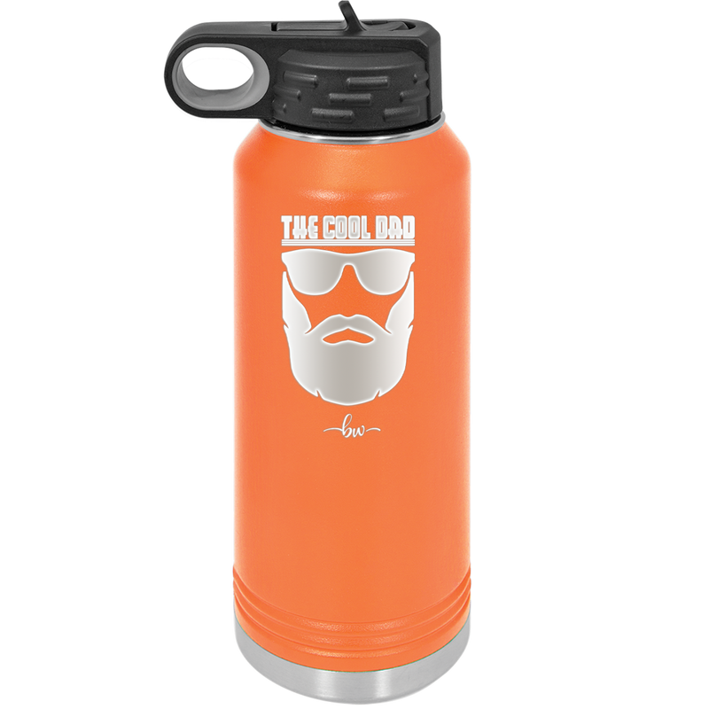 The Cool Dad Sunglasses with Beard - Laser Engraved Stainless Steel Drinkware - 2045 -