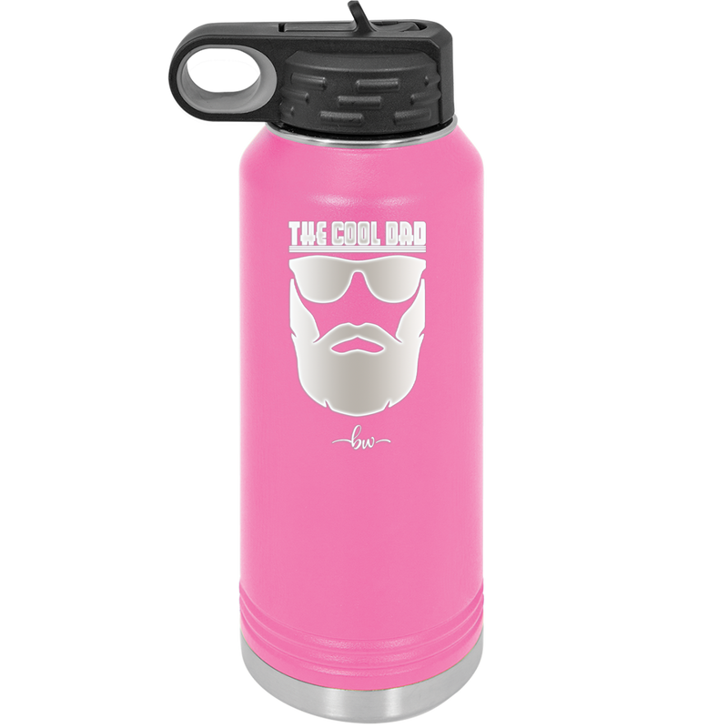 The Cool Dad Sunglasses with Beard - Laser Engraved Stainless Steel Drinkware - 2045 -