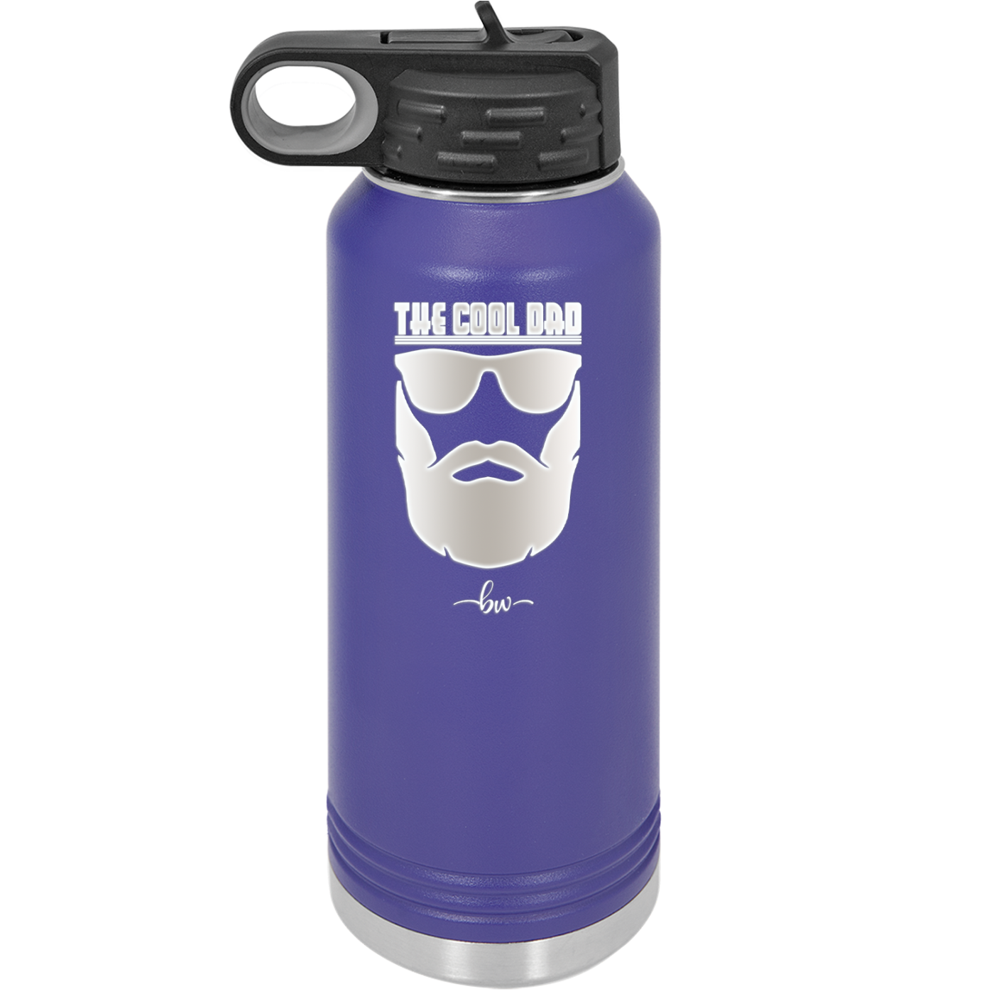 The Cool Dad Sunglasses with Beard - Laser Engraved Stainless Steel Drinkware - 2045 -