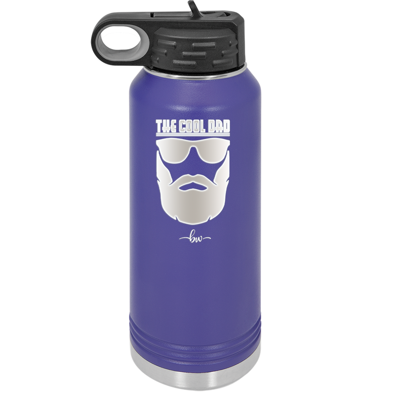 The Cool Dad Sunglasses with Beard - Laser Engraved Stainless Steel Drinkware - 2045 -