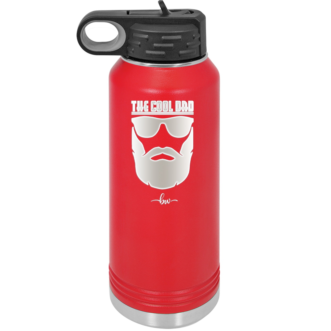 The Cool Dad Sunglasses with Beard - Laser Engraved Stainless Steel Drinkware - 2045 -