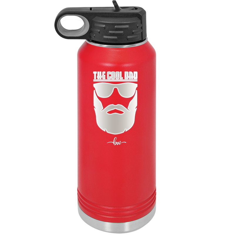 The Cool Dad Sunglasses with Beard - Laser Engraved Stainless Steel Drinkware - 2045 -
