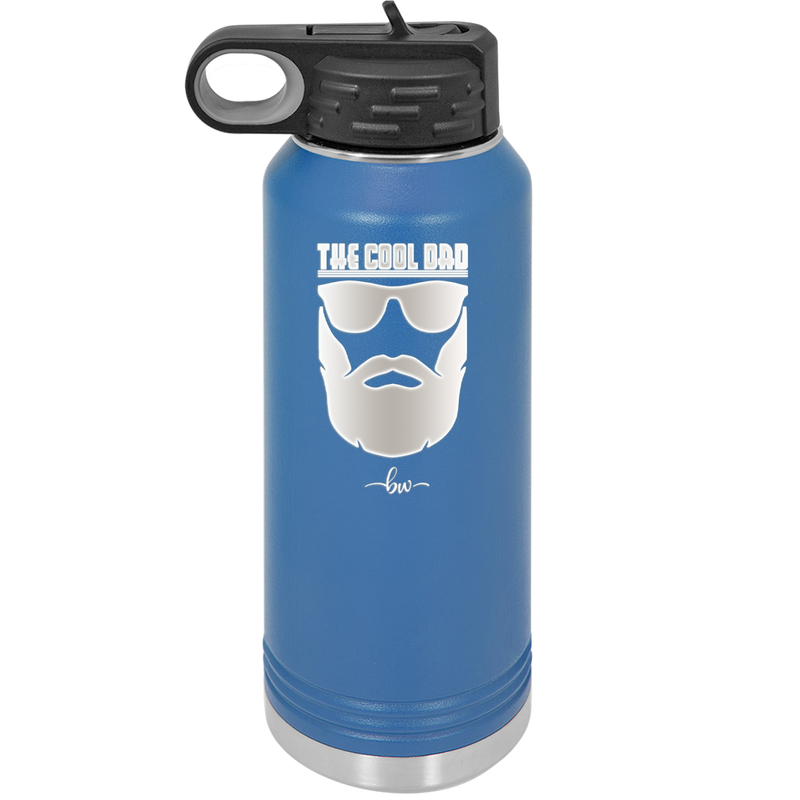 The Cool Dad Sunglasses with Beard - Laser Engraved Stainless Steel Drinkware - 2045 -