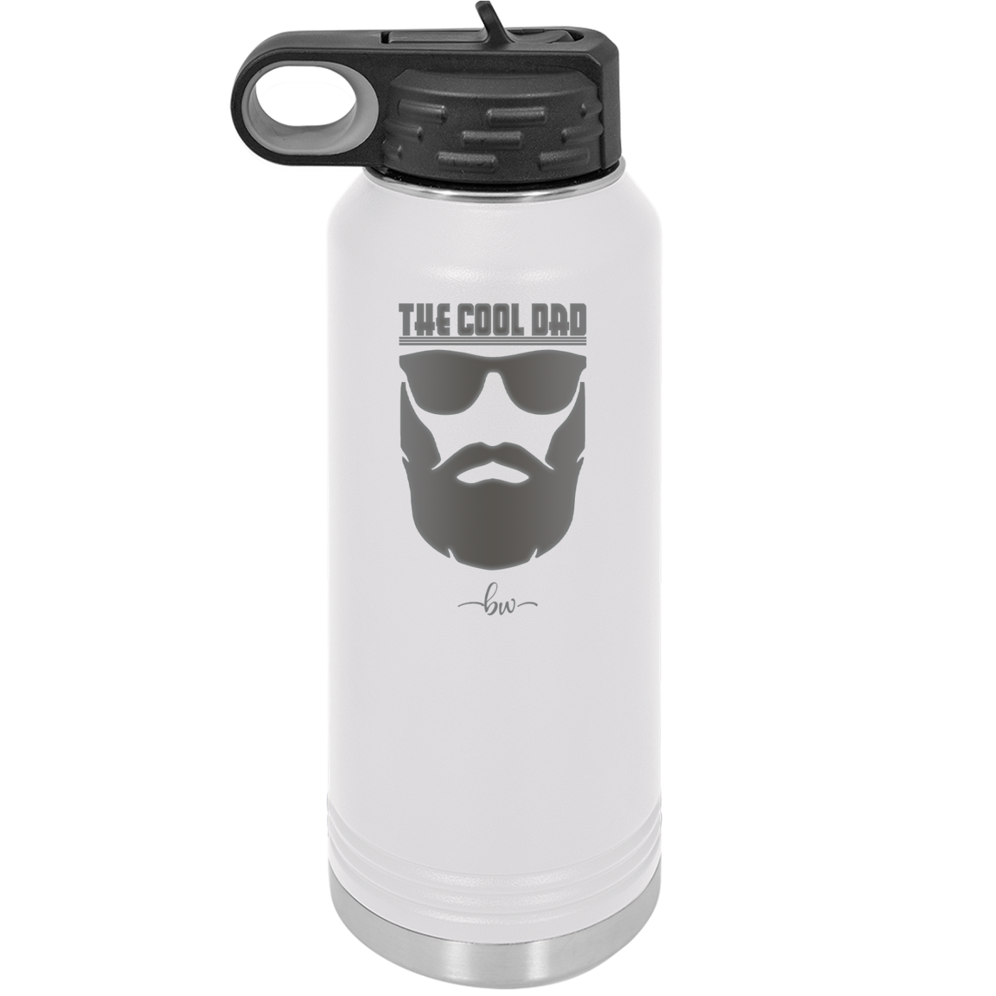 The Cool Dad Sunglasses with Beard - Laser Engraved Stainless Steel Drinkware - 2045 -