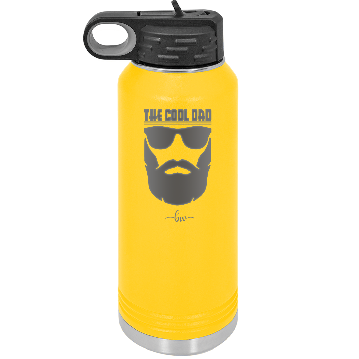 The Cool Dad Sunglasses with Beard - Laser Engraved Stainless Steel Drinkware - 2045 -