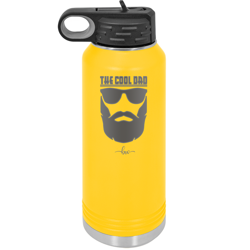 The Cool Dad Sunglasses with Beard - Laser Engraved Stainless Steel Drinkware - 2045 -