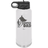 Super Dad with Cape Silhouette - Laser Engraved Stainless Steel Drinkware - 2046 -