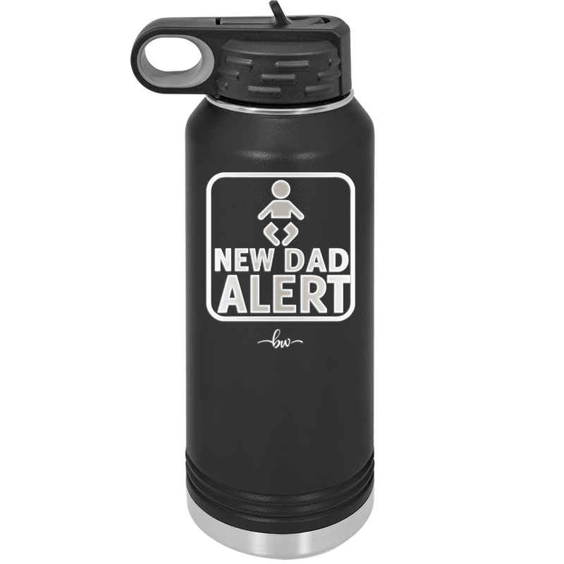 New Dad Alert - Laser Engraved Stainless Steel Drinkware - 2052 -