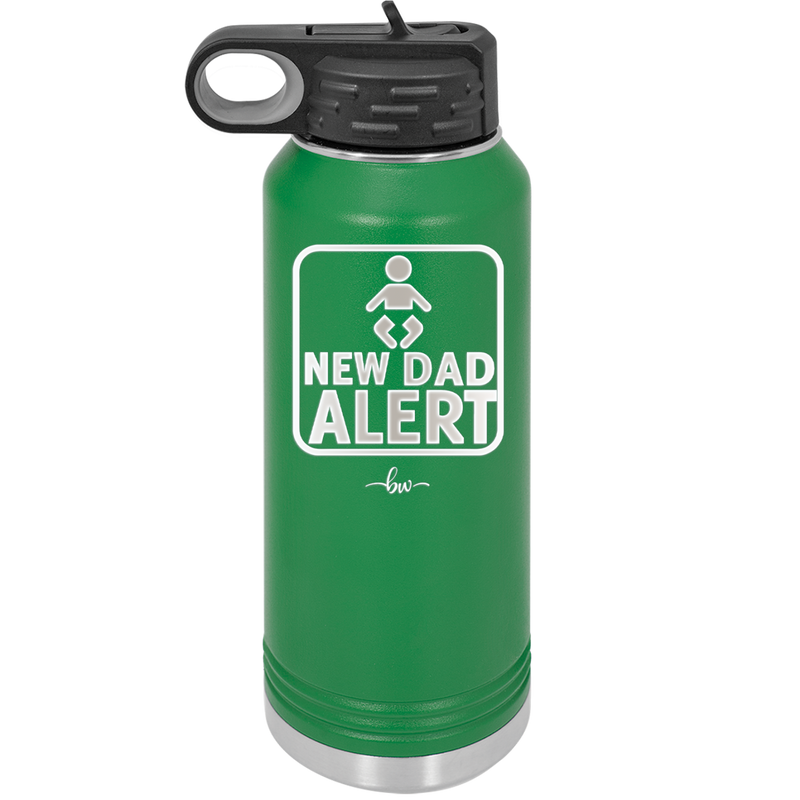 New Dad Alert - Laser Engraved Stainless Steel Drinkware - 2052 -