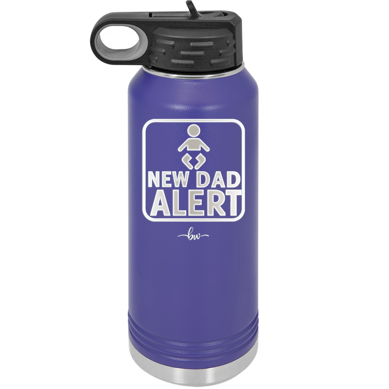 New Dad Alert - Laser Engraved Stainless Steel Drinkware - 2052 -
