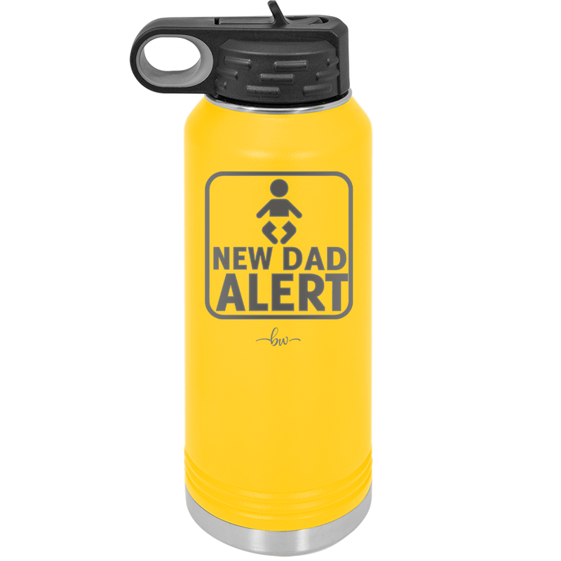 New Dad Alert - Laser Engraved Stainless Steel Drinkware - 2052 -