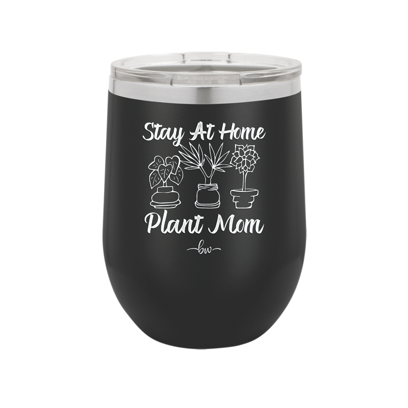 Stay at Home Plant Mom - Laser Engraved Stainless Steel Drinkware - 2059 -