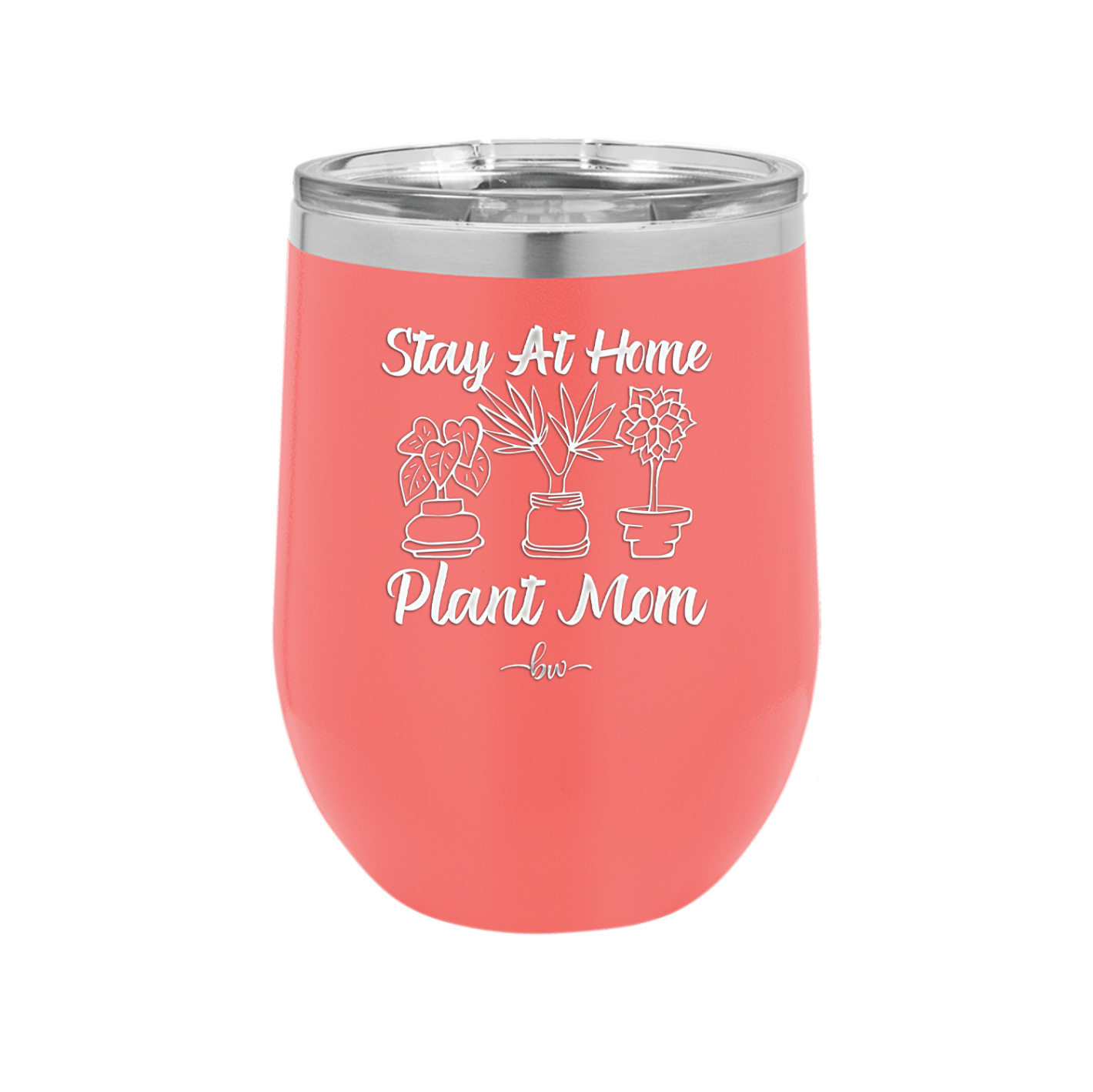 Stay at Home Plant Mom - Laser Engraved Stainless Steel Drinkware - 2059 -