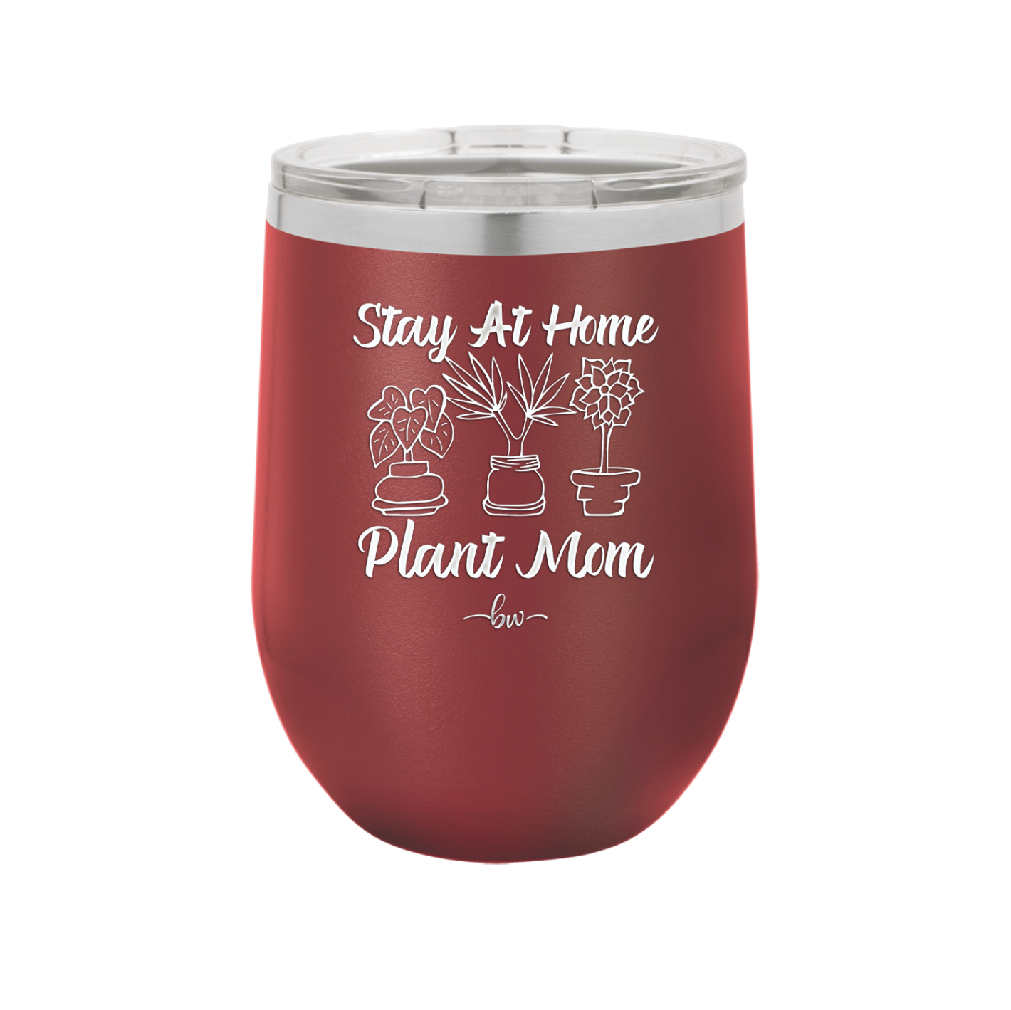 Stay at Home Plant Mom - Laser Engraved Stainless Steel Drinkware - 2059 -