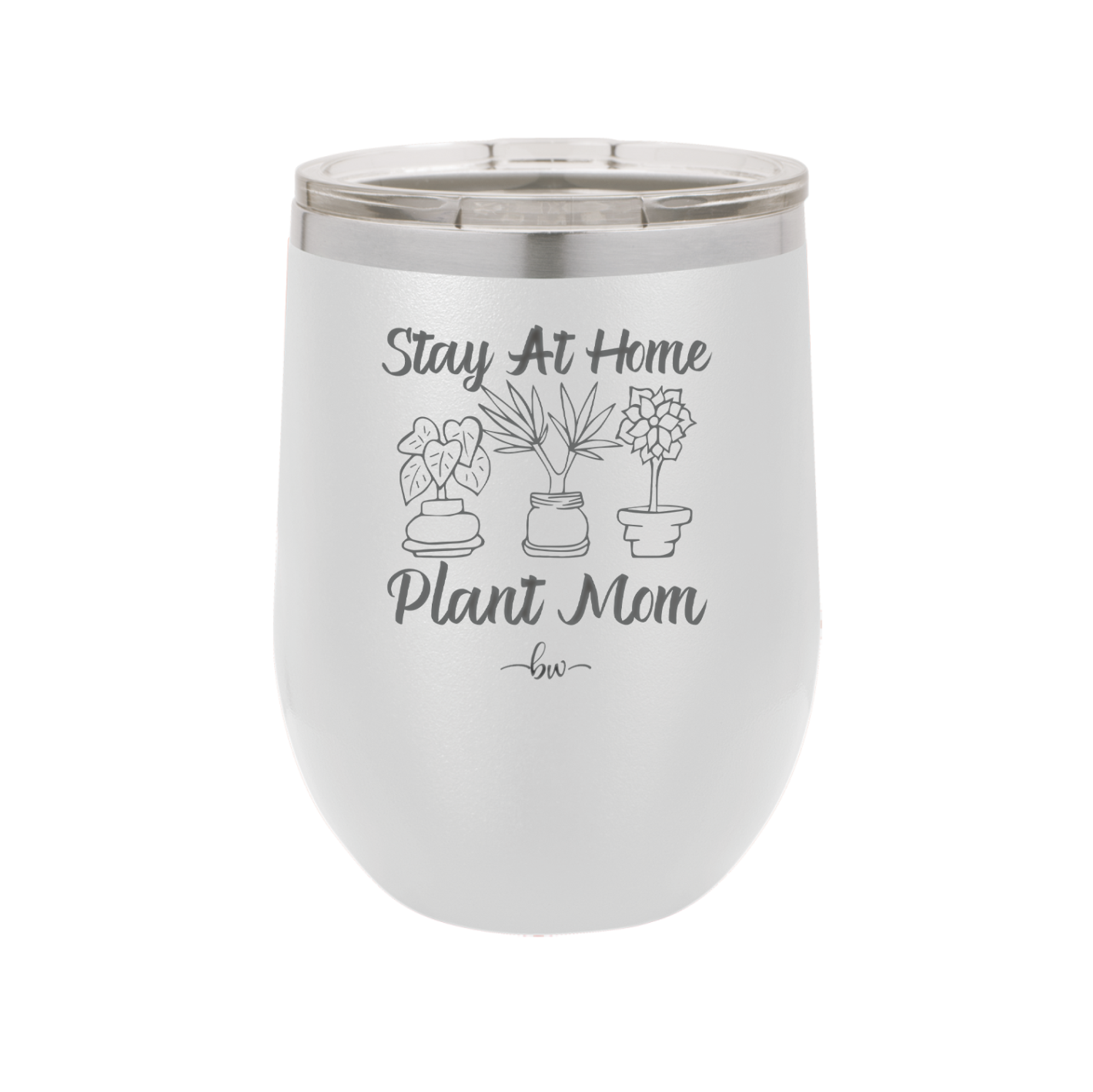 Stay at Home Plant Mom - Laser Engraved Stainless Steel Drinkware - 2059 -