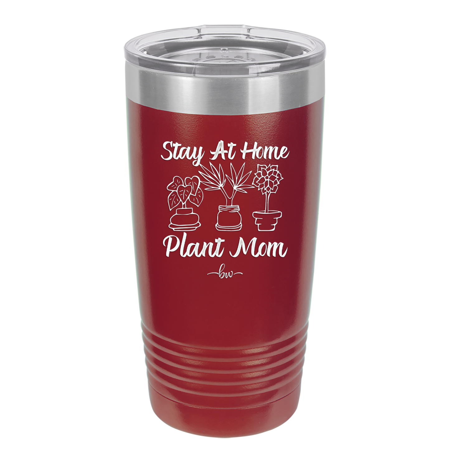 Stay at Home Plant Mom - Laser Engraved Stainless Steel Drinkware - 2059 -