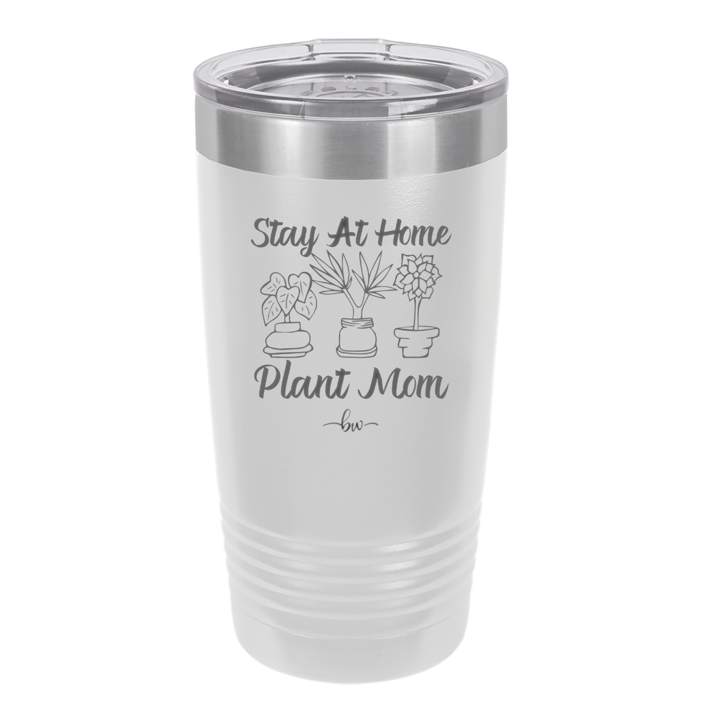 Stay at Home Plant Mom - Laser Engraved Stainless Steel Drinkware - 2059 -