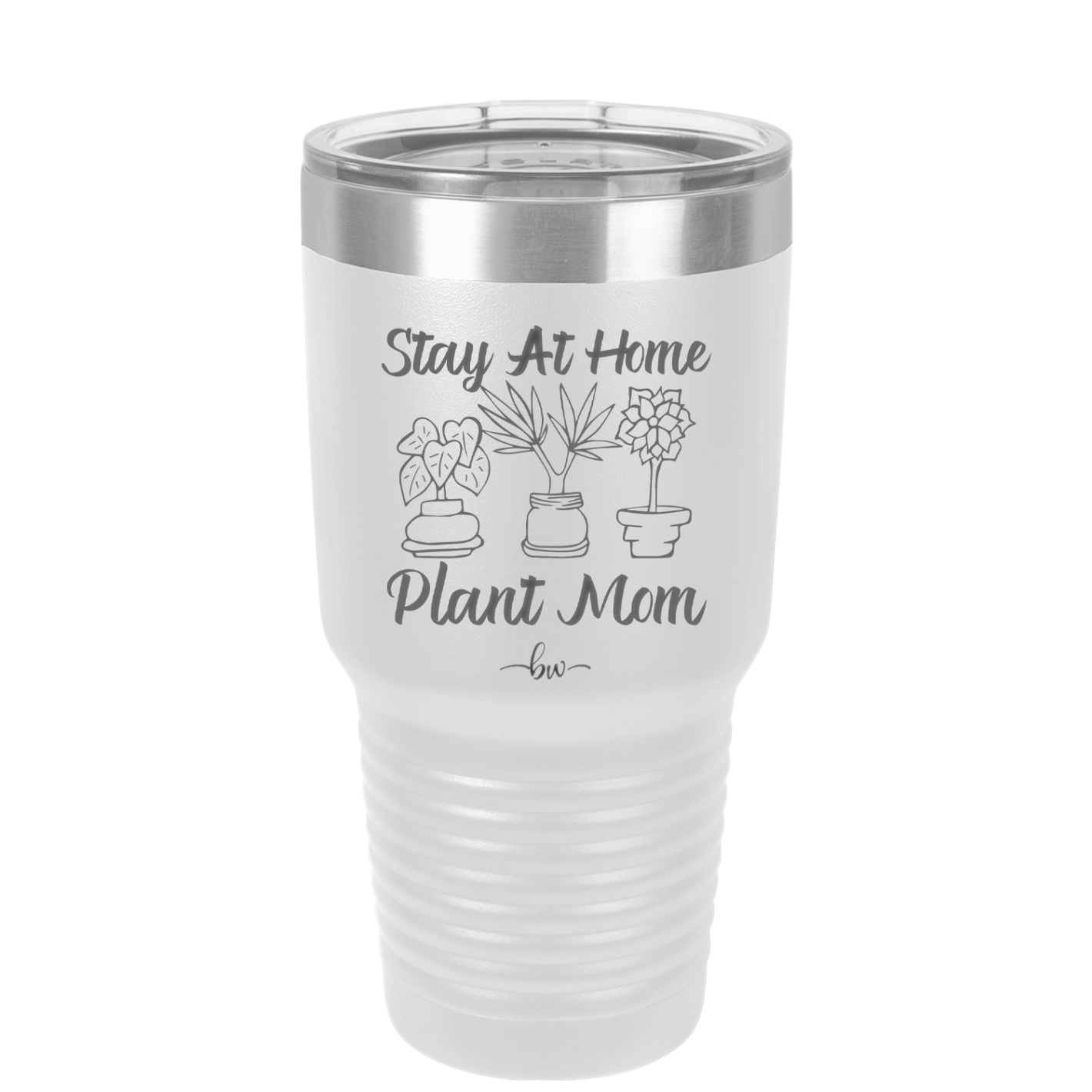 Stay at Home Plant Mom - Laser Engraved Stainless Steel Drinkware - 2059 -