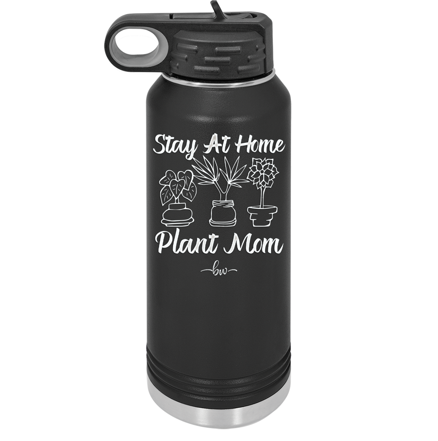Stay at Home Plant Mom - Laser Engraved Stainless Steel Drinkware - 2059 -