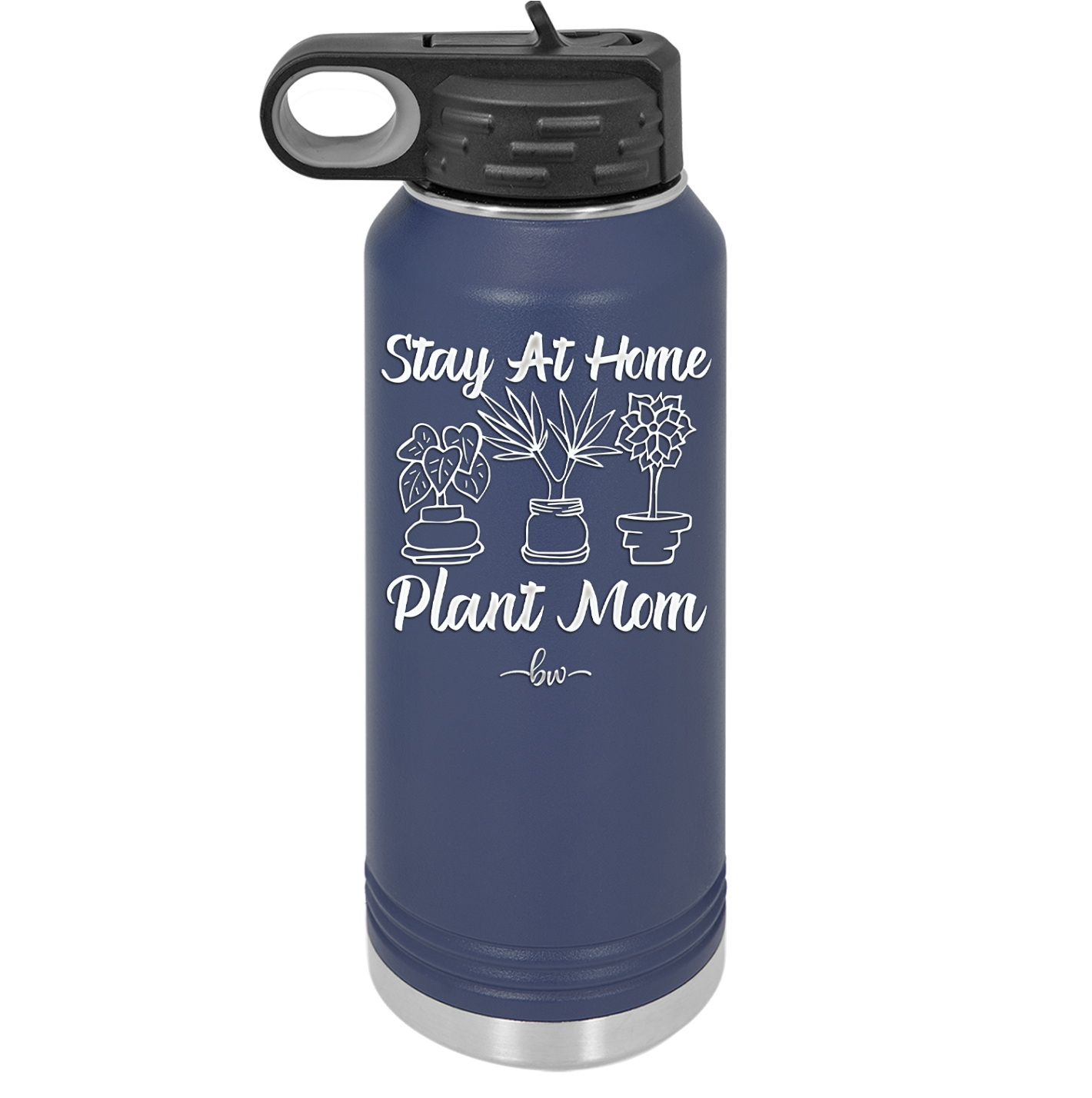 Stay at Home Plant Mom - Laser Engraved Stainless Steel Drinkware - 2059 -