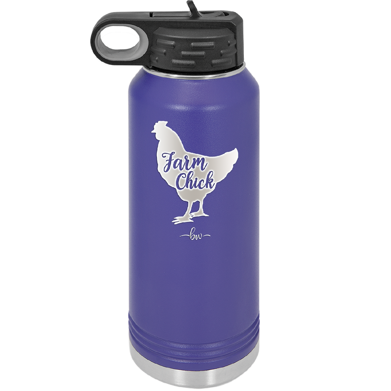 Farm Chick - Laser Engraved Stainless Steel Drinkware - 2107 -
