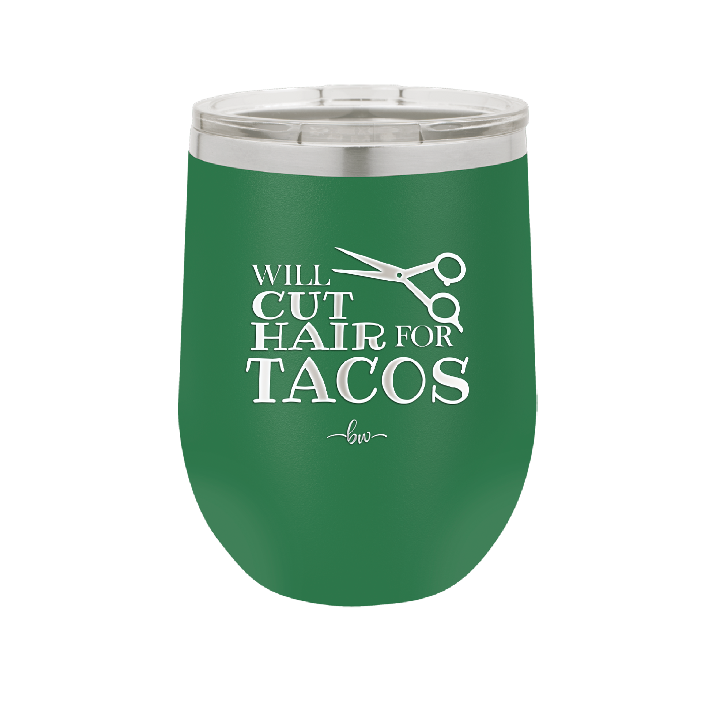 Will Cut Hair for Tacos - Laser Engraved Stainless Steel Drinkware - 2128 -