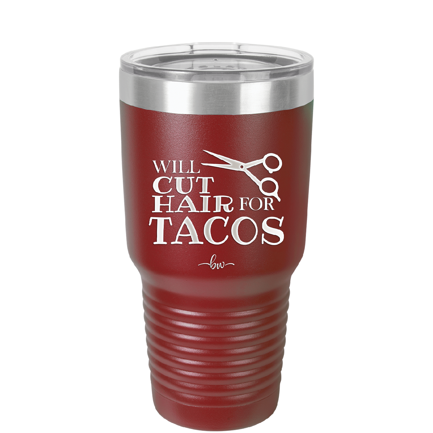 Will Cut Hair for Tacos - Laser Engraved Stainless Steel Drinkware - 2128 -