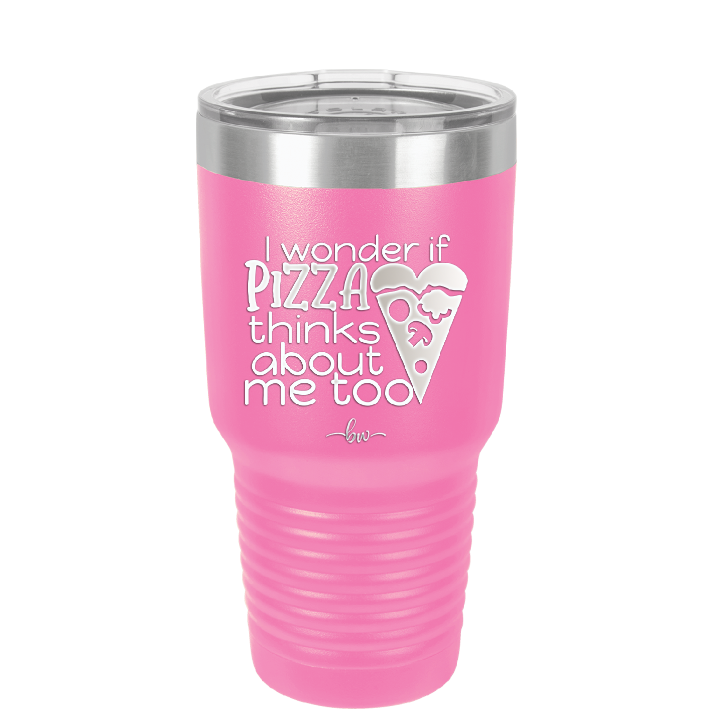 I Wonder if Pizza Thinks About Me Too - Laser Engraved Stainless Steel Drinkware - 2131 -