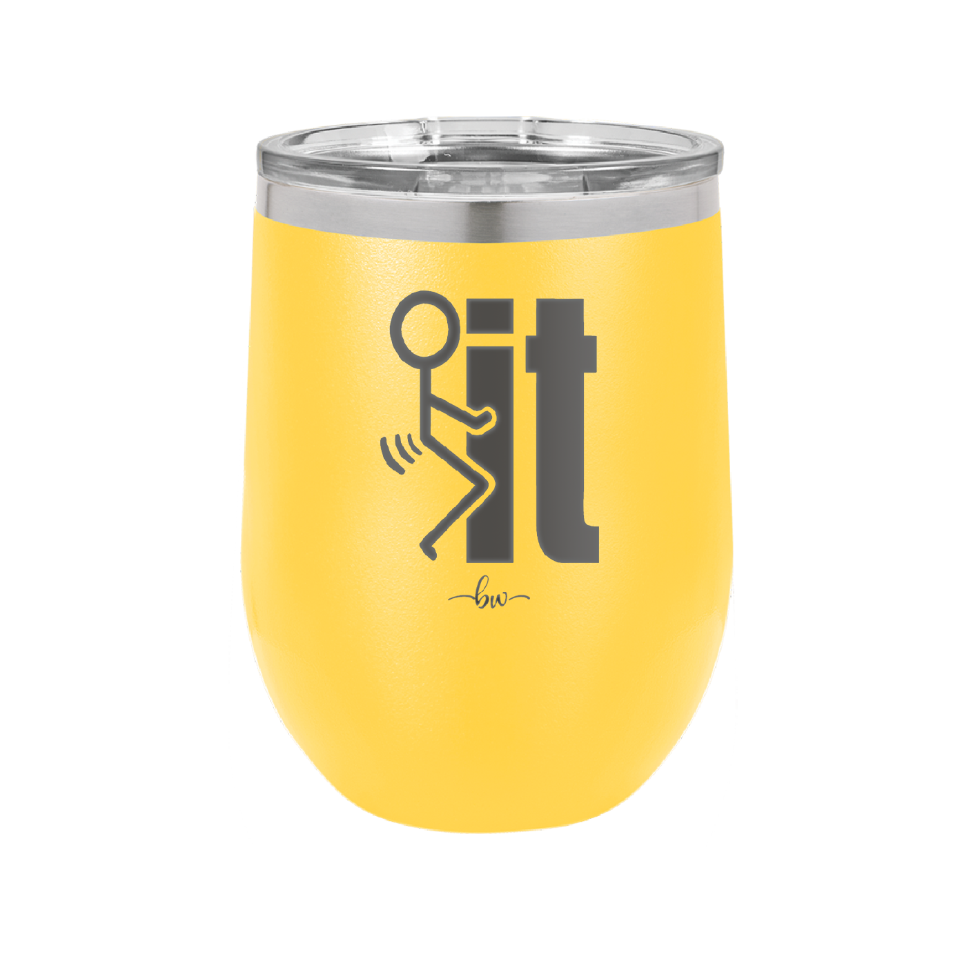 Fuck It Stick Figure - Laser Engraved Stainless Steel Drinkware - 2139 -