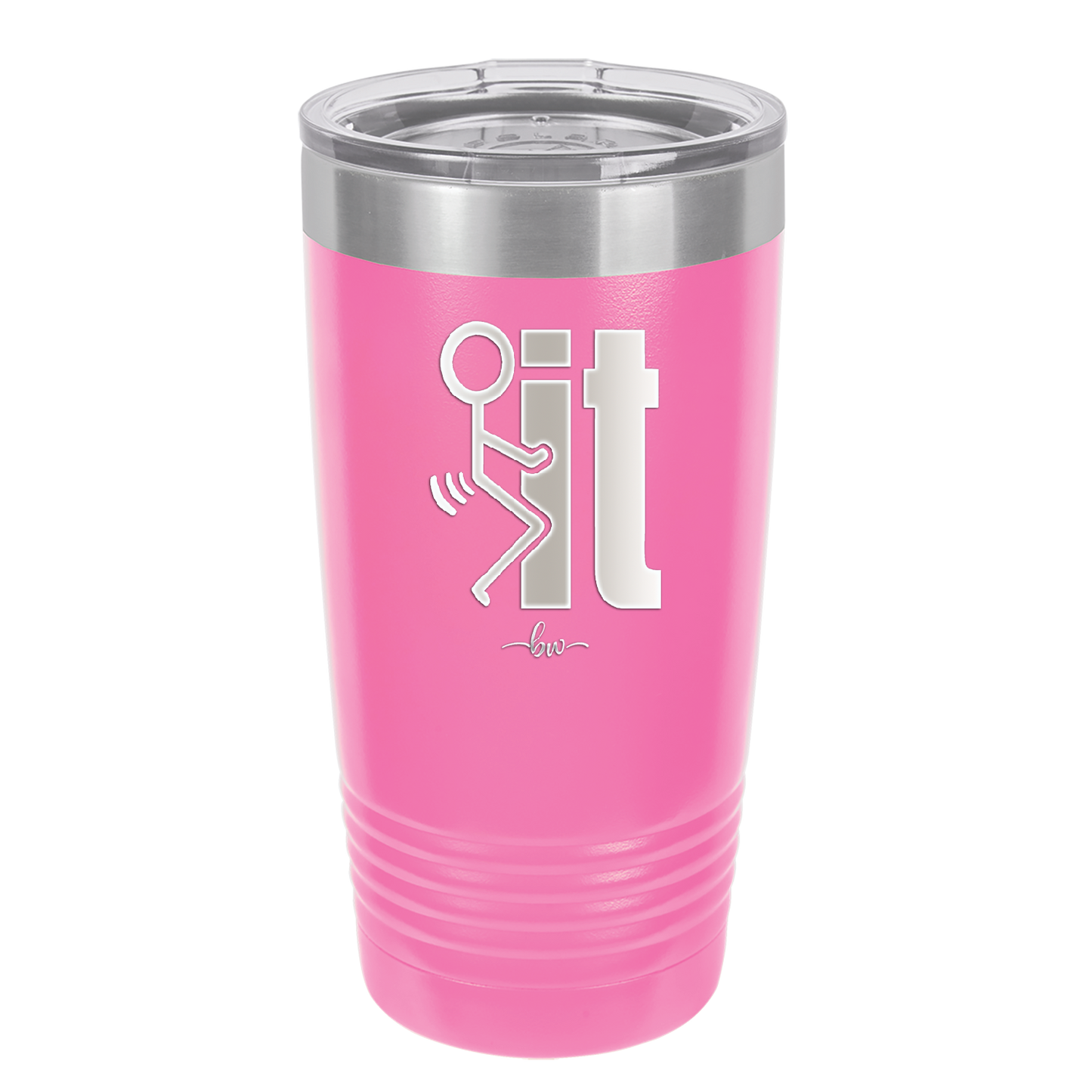 Fuck It Stick Figure - Laser Engraved Stainless Steel Drinkware - 2139 -