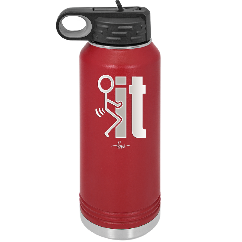 Fuck It Stick Figure - Laser Engraved Stainless Steel Drinkware - 2139 -