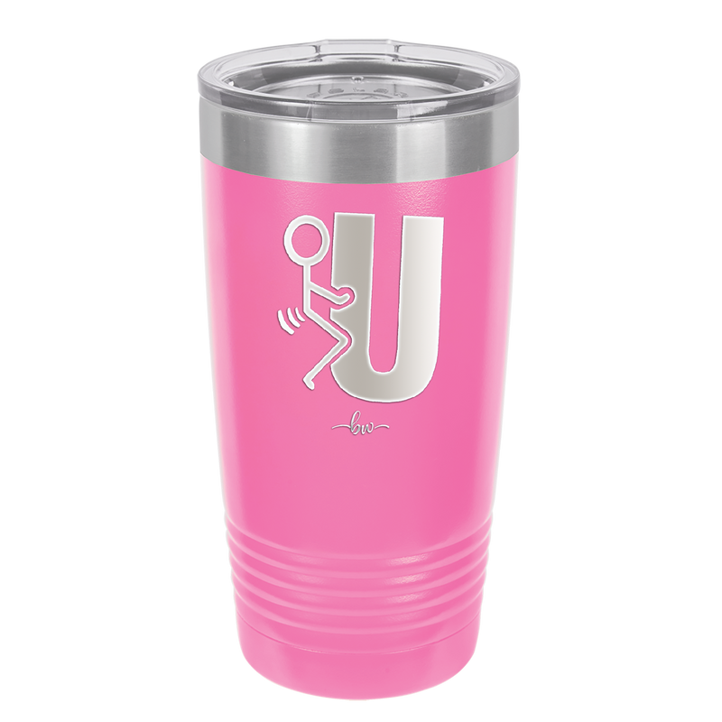 Fuck U Stick Figure - Laser Engraved Stainless Steel Drinkware - 2140 -