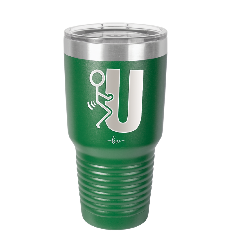 Fuck U Stick Figure - Laser Engraved Stainless Steel Drinkware - 2140 -