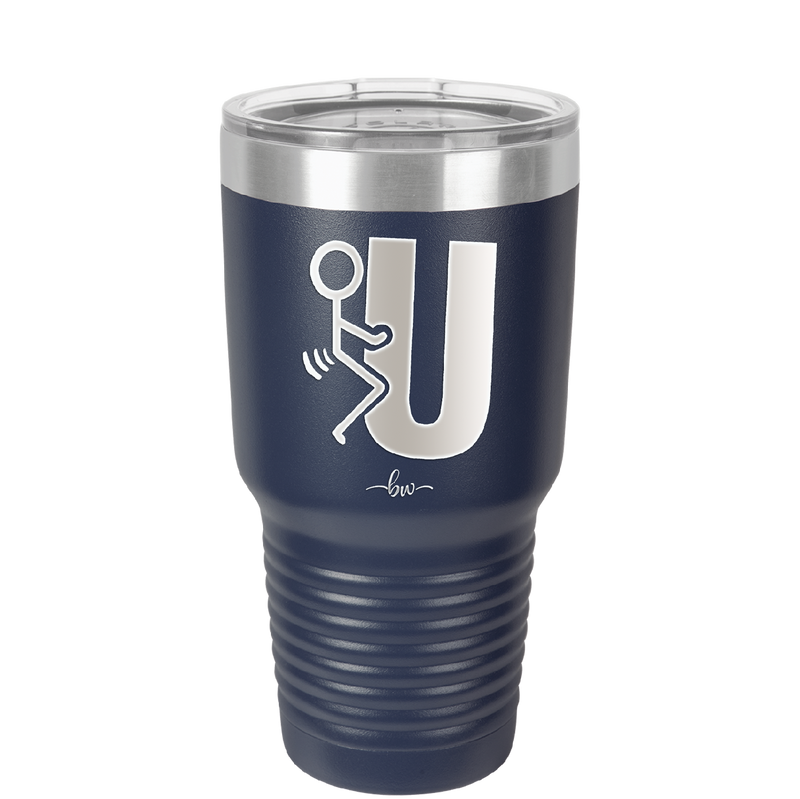 Fuck U Stick Figure - Laser Engraved Stainless Steel Drinkware - 2140 -