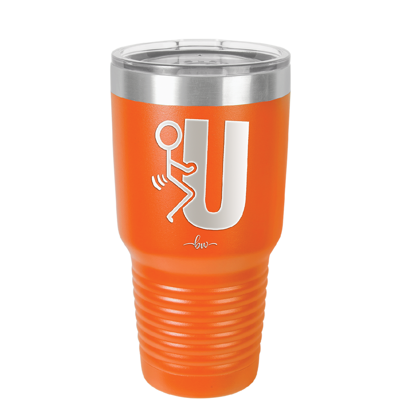 Fuck U Stick Figure - Laser Engraved Stainless Steel Drinkware - 2140 -