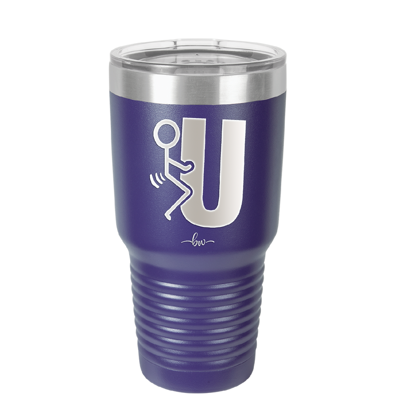 Fuck U Stick Figure - Laser Engraved Stainless Steel Drinkware - 2140 -