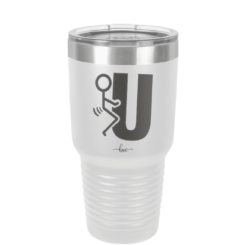 Fuck U Stick Figure - Laser Engraved Stainless Steel Drinkware - 2140 -