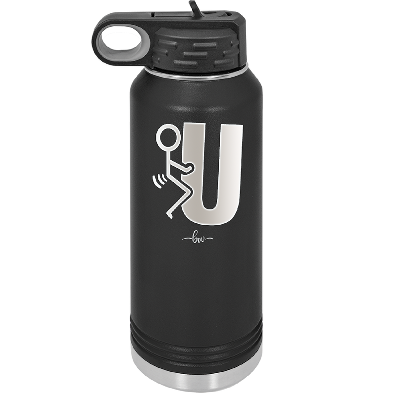 Fuck U Stick Figure - Laser Engraved Stainless Steel Drinkware - 2140 -