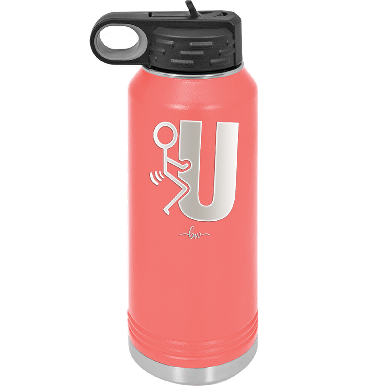 Fuck U Stick Figure - Laser Engraved Stainless Steel Drinkware - 2140 -