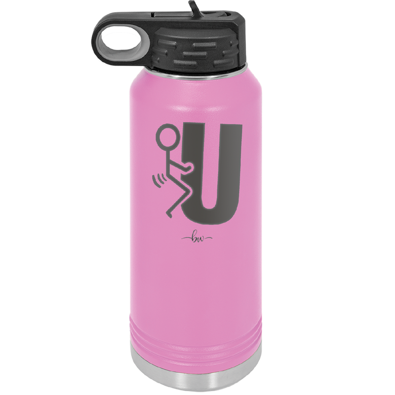 Fuck U Stick Figure - Laser Engraved Stainless Steel Drinkware - 2140 -