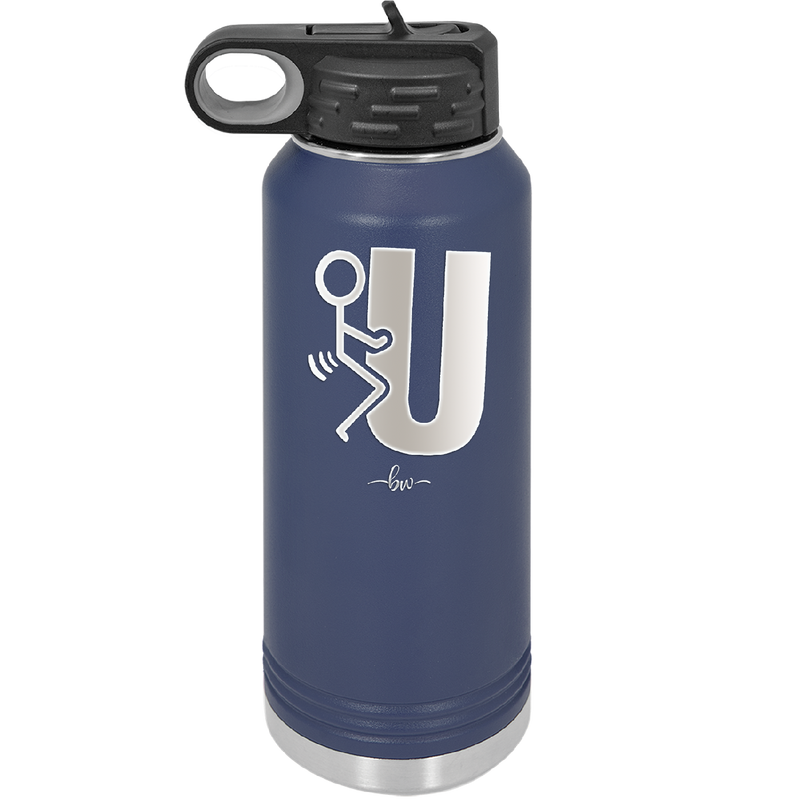 Fuck U Stick Figure - Laser Engraved Stainless Steel Drinkware - 2140 -