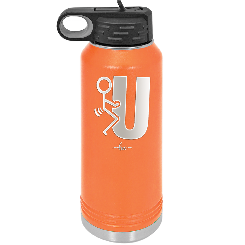 Fuck U Stick Figure - Laser Engraved Stainless Steel Drinkware - 2140 -