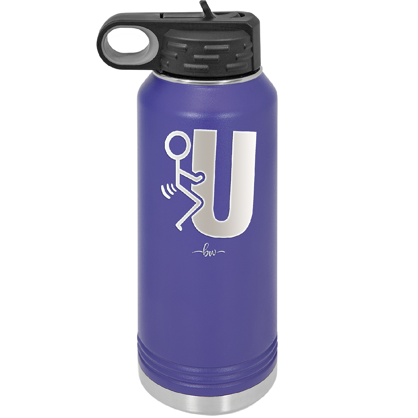 Fuck U Stick Figure - Laser Engraved Stainless Steel Drinkware - 2140 -