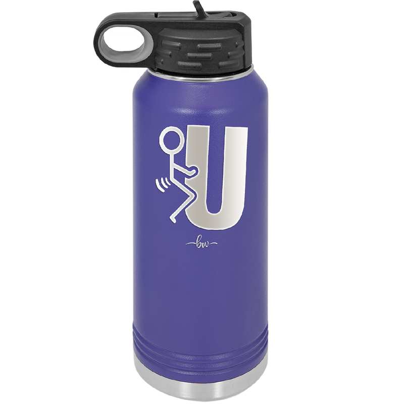 Fuck U Stick Figure - Laser Engraved Stainless Steel Drinkware - 2140 -