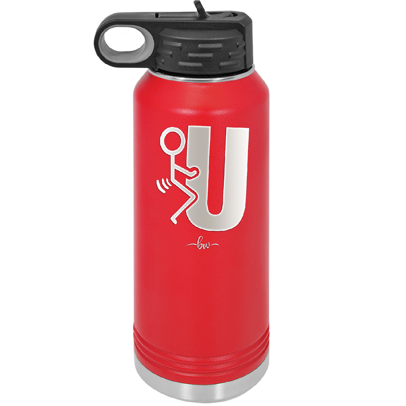 Fuck U Stick Figure - Laser Engraved Stainless Steel Drinkware - 2140 -