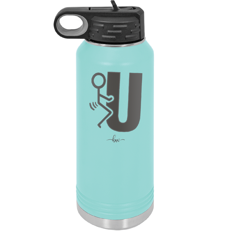 Fuck U Stick Figure - Laser Engraved Stainless Steel Drinkware - 2140 -