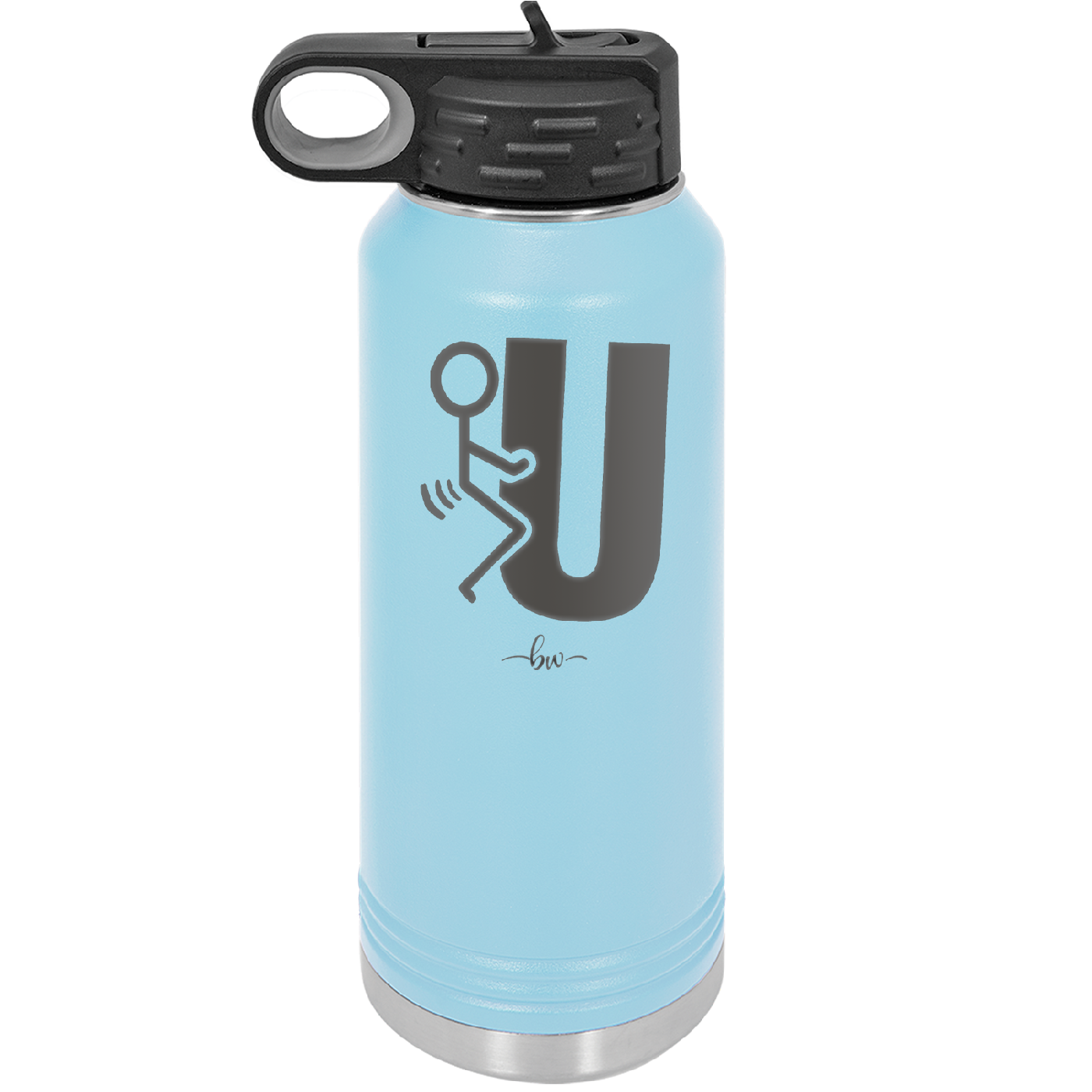 Fuck U Stick Figure - Laser Engraved Stainless Steel Drinkware - 2140 -